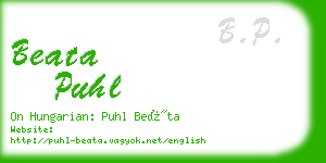 beata puhl business card